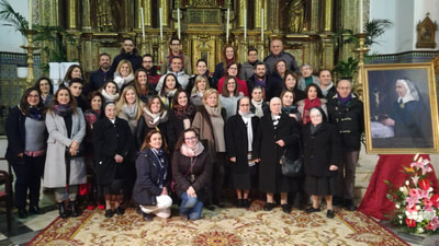 Profesores y catequistas de Antequera tras la celebración de la Eucaristía.